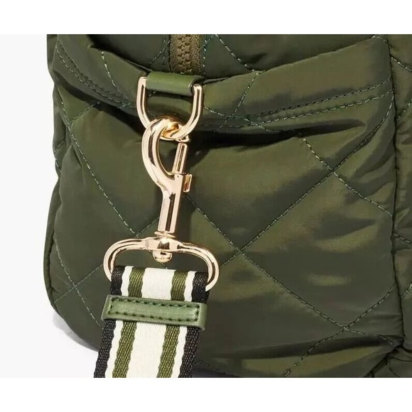 Marc Jacobs Quilted Nylon Small Weekender Travel Bag Dark Green New JL02306068 - Picture 3 of 15